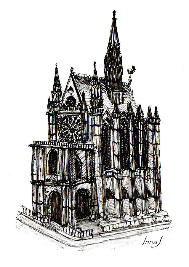 Saint Chapelle Drawing by Inna J Fine Art America