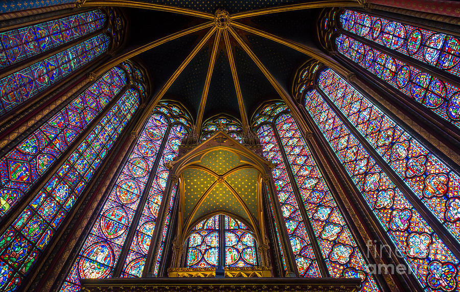Paris Photograph - Saint Chapelle Windows by Inge Johnsson