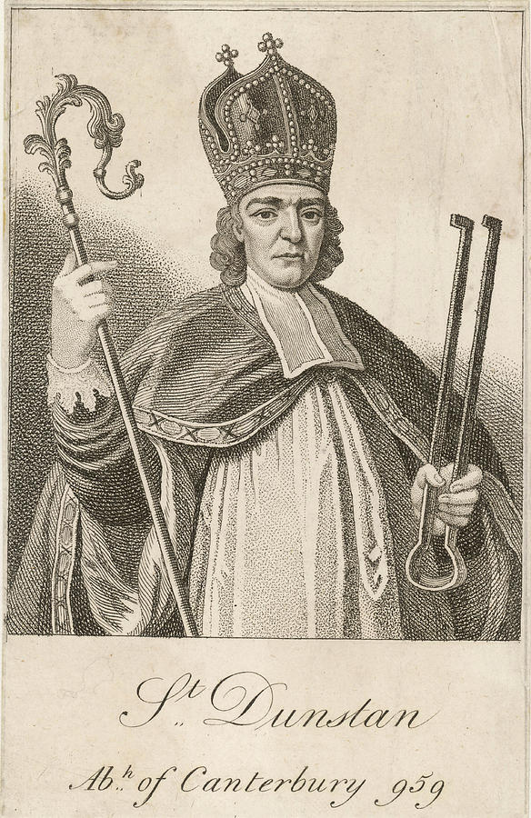 Archbishop Drawing - Saint Dunstan, Archbishop Of by Mary Evans Picture Library