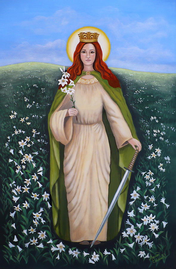 Saint Dymphna. is a painting by Louise Udovich which was uploaded on Septem...
