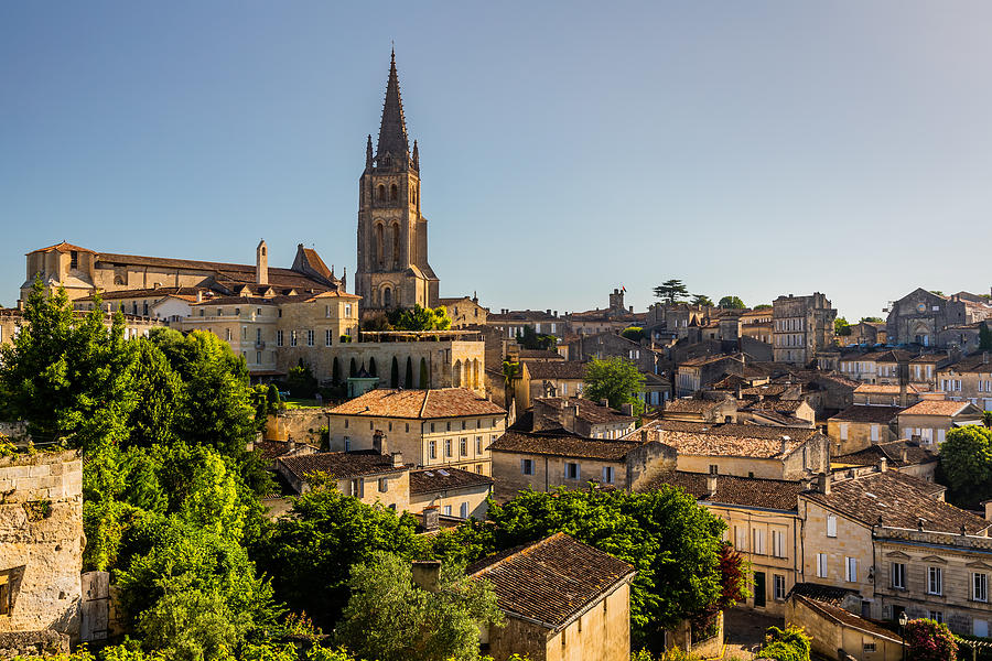 Saint-Emilion Monolithic Church and old town. Bordeaux, France Photograph by Anton Petrus