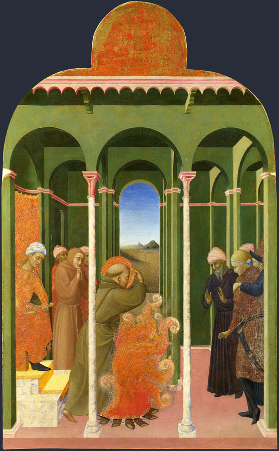 Saint Francis before the Sultan Painting by Sassetta