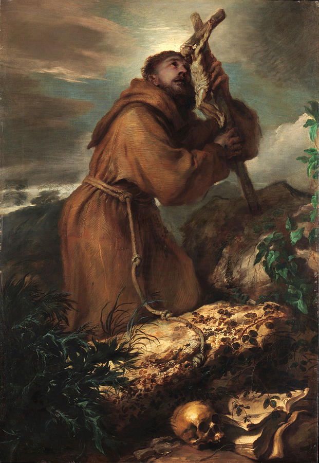 Giovanni Benedetto Castiglione Painting - Saint Francis in Ecstasy by Giovanni Benedetto Castiglione