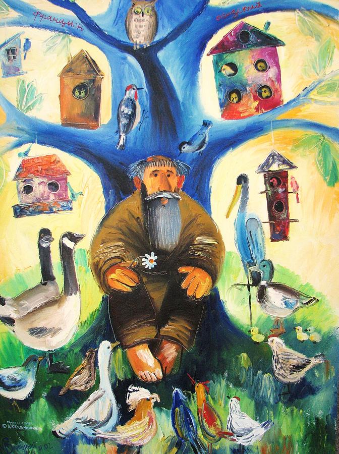 Saint Francis Painting by Mikhail Zarovny