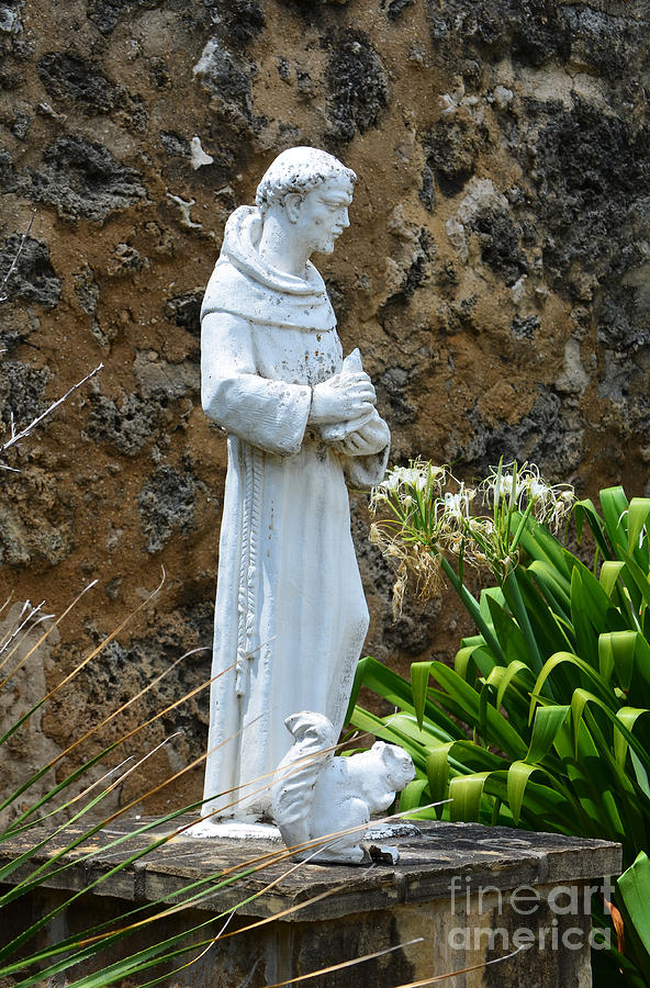 Saint Francis of Assisi Statue at Mission San Jose in San Antonio Missions National Historical Park Photograph by Shawn OBrien