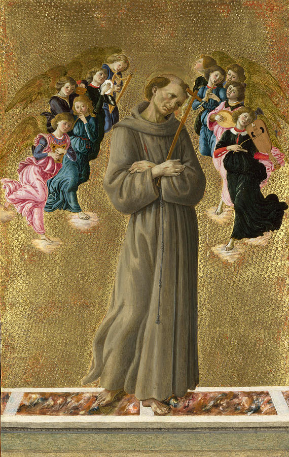 Saint Francis of Assisi with Angels Painting by Sandro Botticelli