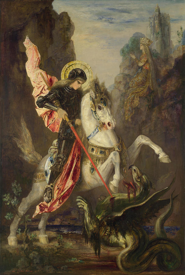 Saint George and the Dragon Painting by Gustave Moreau