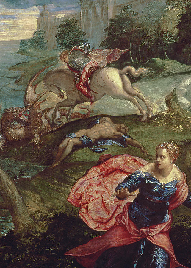 Tintoretto Painting - Saint George and the Dragon  by Jacopo Robusti Tintoretto