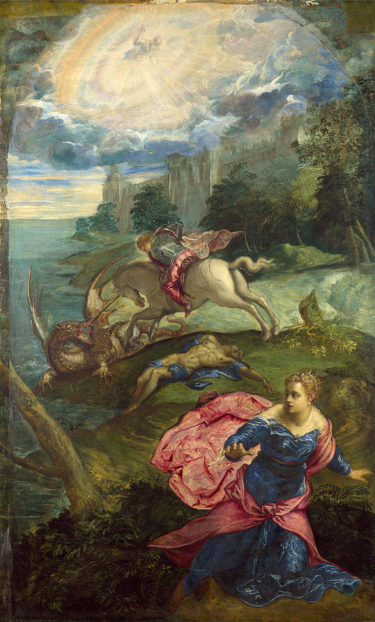 Saint George and the Dragon Painting by Tintoretto