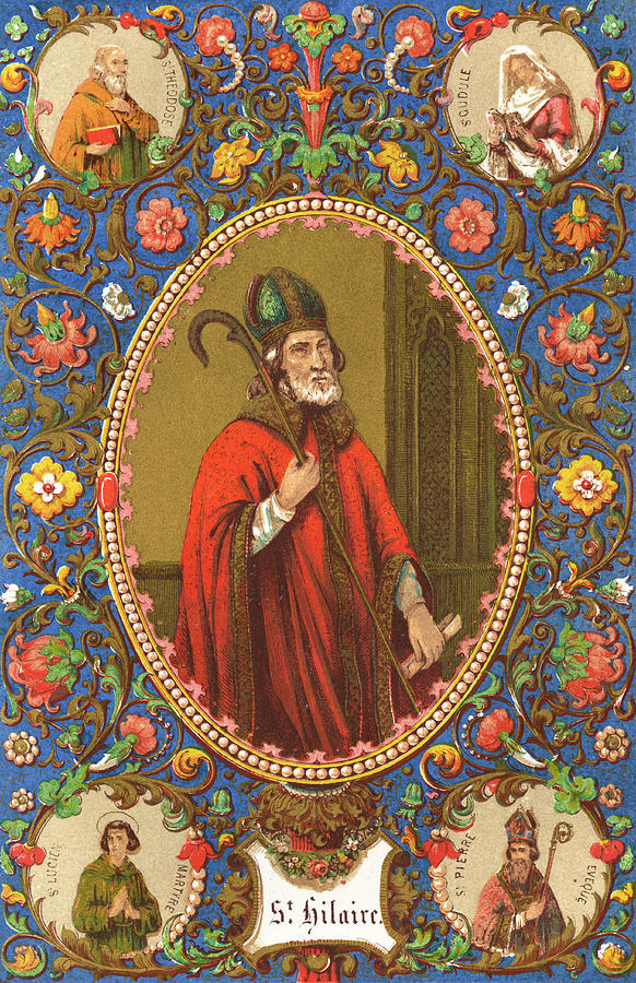 Une colombe se pose mystérieusement sur la tête de saint Hilaire d’Arles (401-449) Saint-hilaire-archbishop-of-arles-mary-evans-picture-library