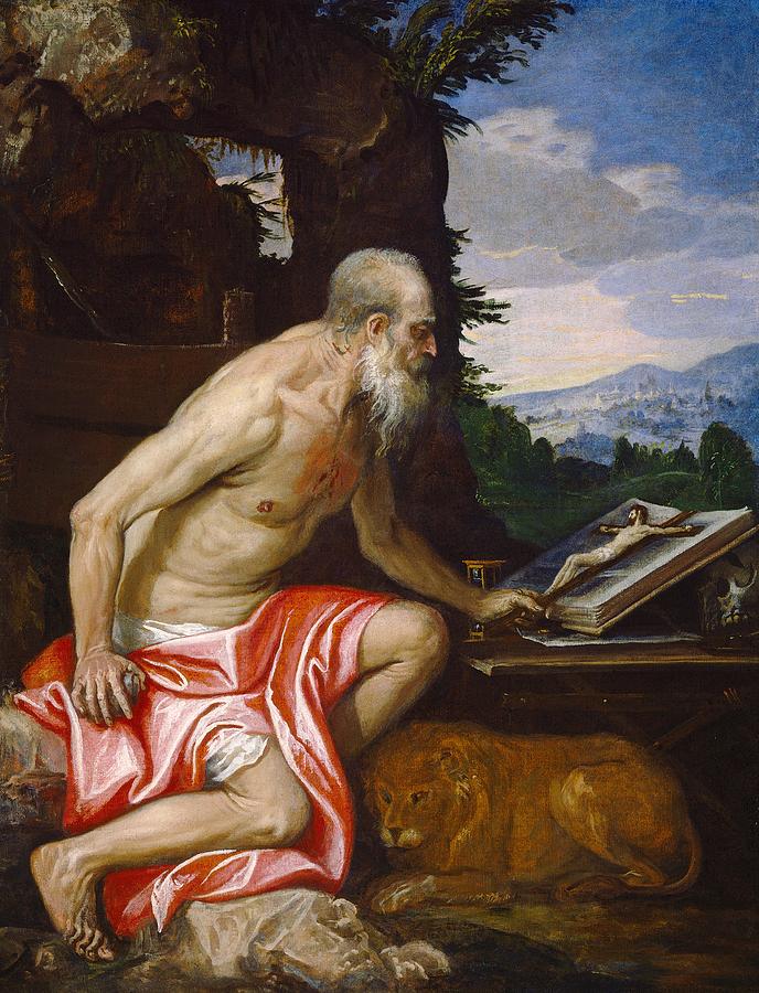 Portrait Painting - Saint Jerome in the Wilderness by Paolo Veronese