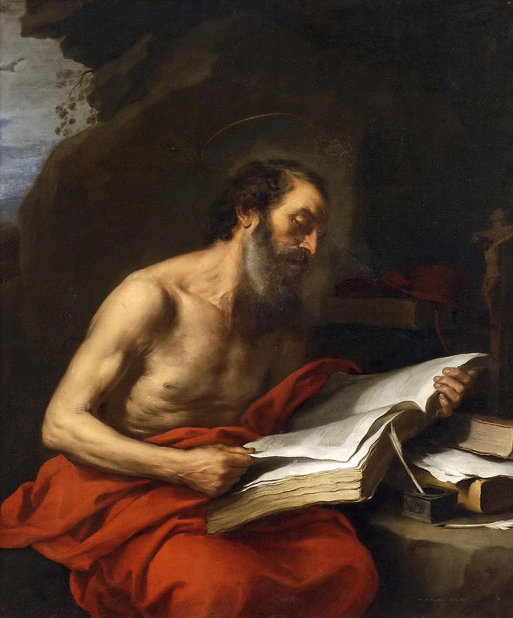 Saint Jerome Reading Painting by Bartolome Esteban Murillo