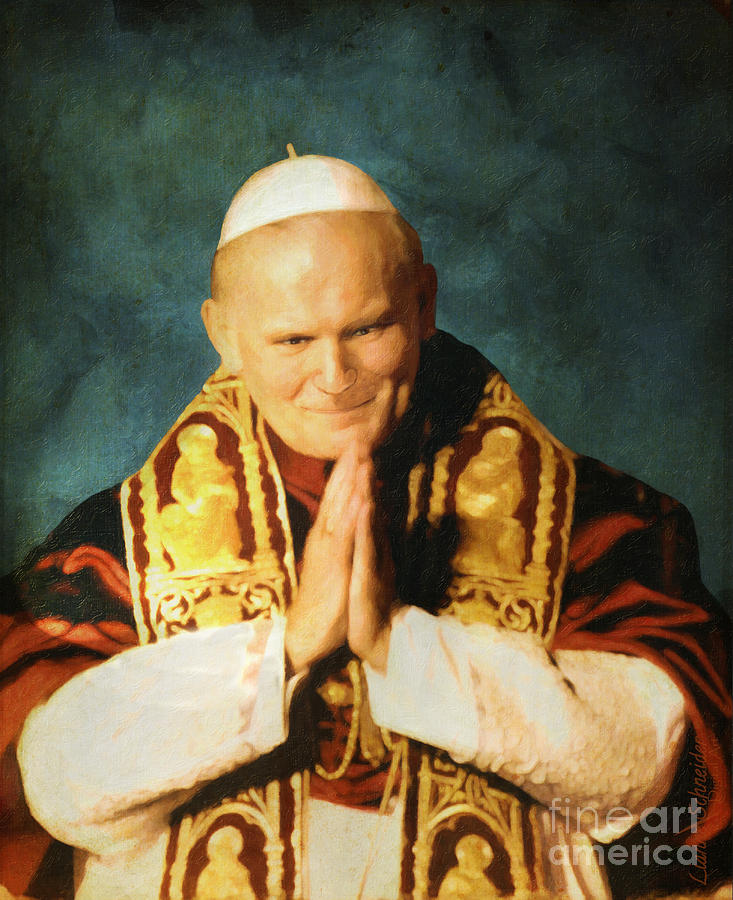 Saint John Paul II Digital Art by Lianne Schneider