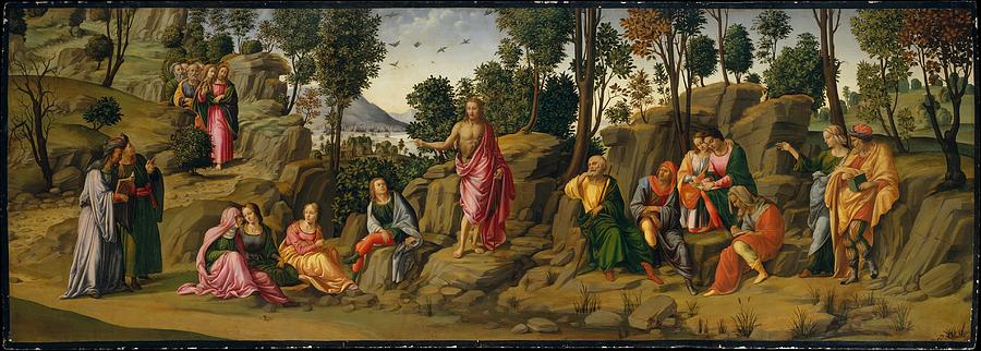 Francesco Painting - Saint John The Baptist Bearing Witness by Workshop of Francesco Granacci