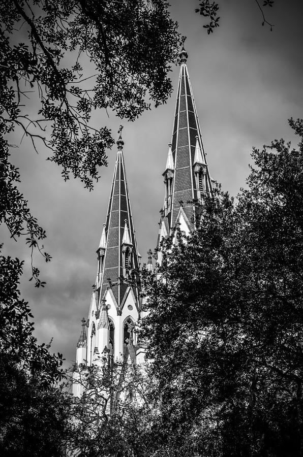 Saint John the Baptist Cathedral in Black and White Photograph by Anthony Doudt