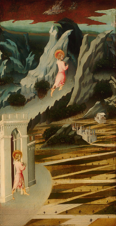 Vintage Painting - Saint John the Baptist Entering the Wilderness by Mountain Dreams