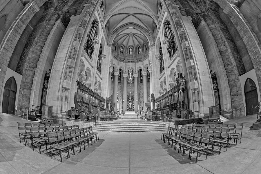 Saint John The Divine Cathedral High Altar  II BW Photograph by Susan Candelario
