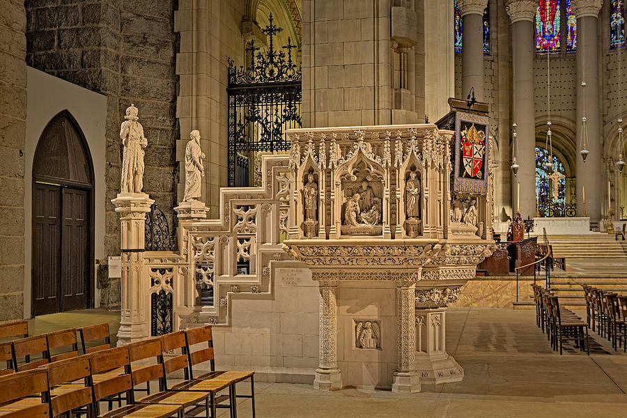 Saint John The Divine Cathedral Pulpit Photograph by Susan Candelario