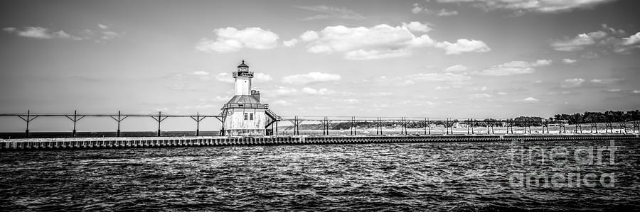 Lake Michigan Photograph - Saint Joseph Lighthouse Retro Panoramic Photo by Paul Velgos