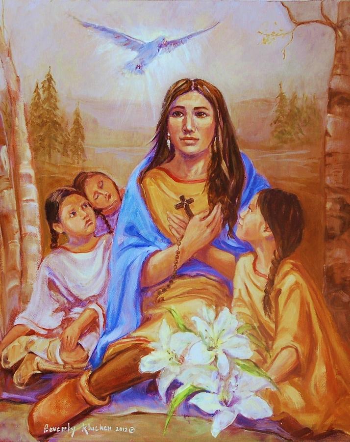 Saint Kateri Tekakwitha Painting by Beverly Klucher