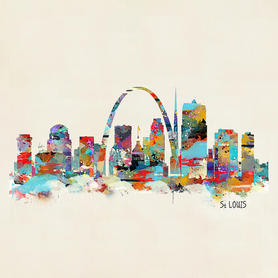 Saint Louis Missouri Skyline Painting by Bri Buckley