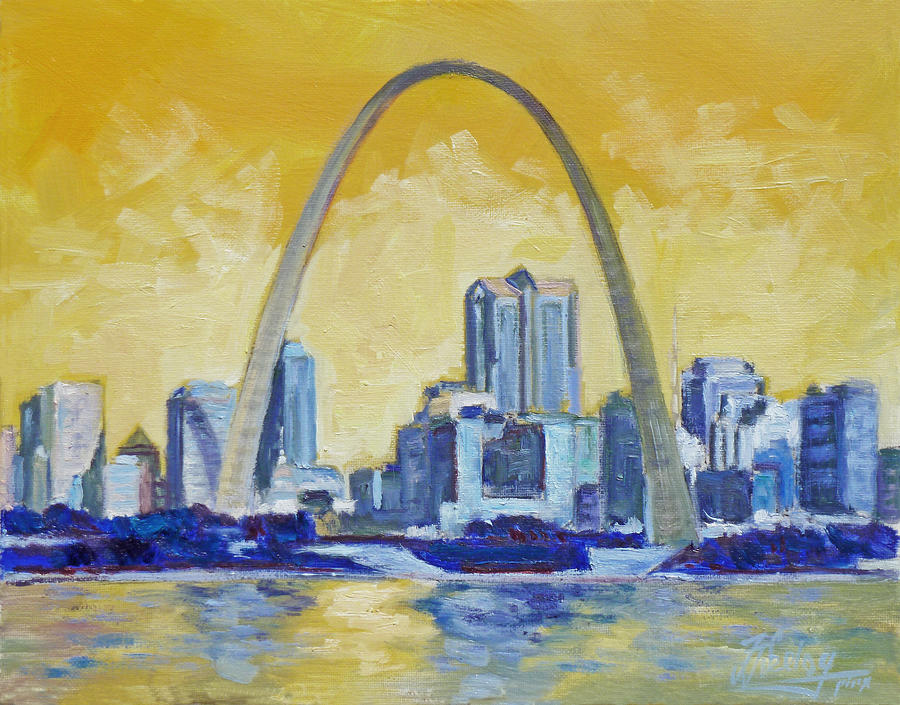 Saint Louis Skyline 1 Painting by Irek Szelag