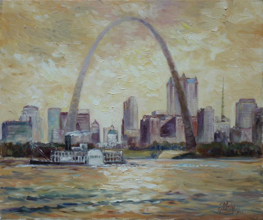 Saint Louis Skyline Painting by Irek Szelag