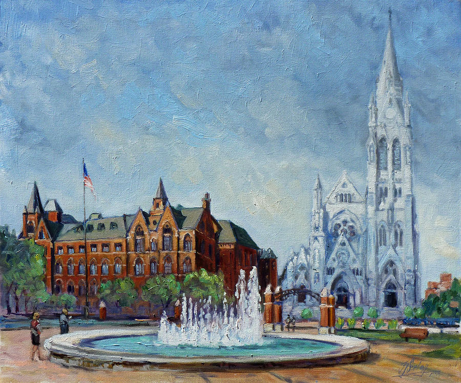 Saint Louis University Painting - Saint Louis University and College Church by Irek Szelag