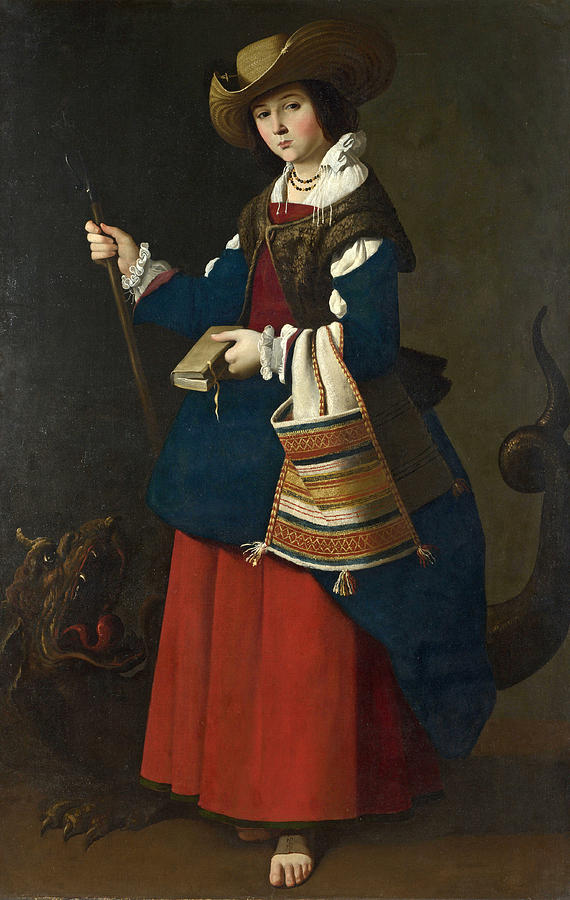 Francisco De Zurbaran Painting - Saint Margaret of Antioch by Francisco de Zurbaran