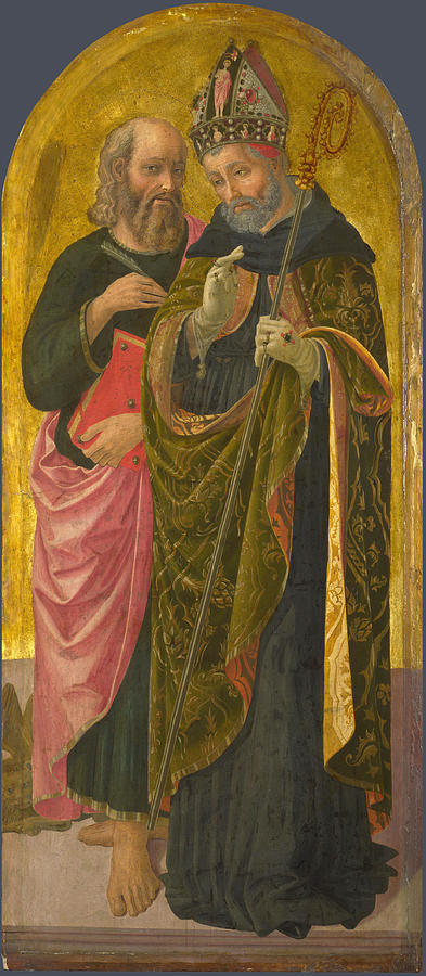 Saint Mark and Saint Augustine Painting by Zanobi Machiavelli