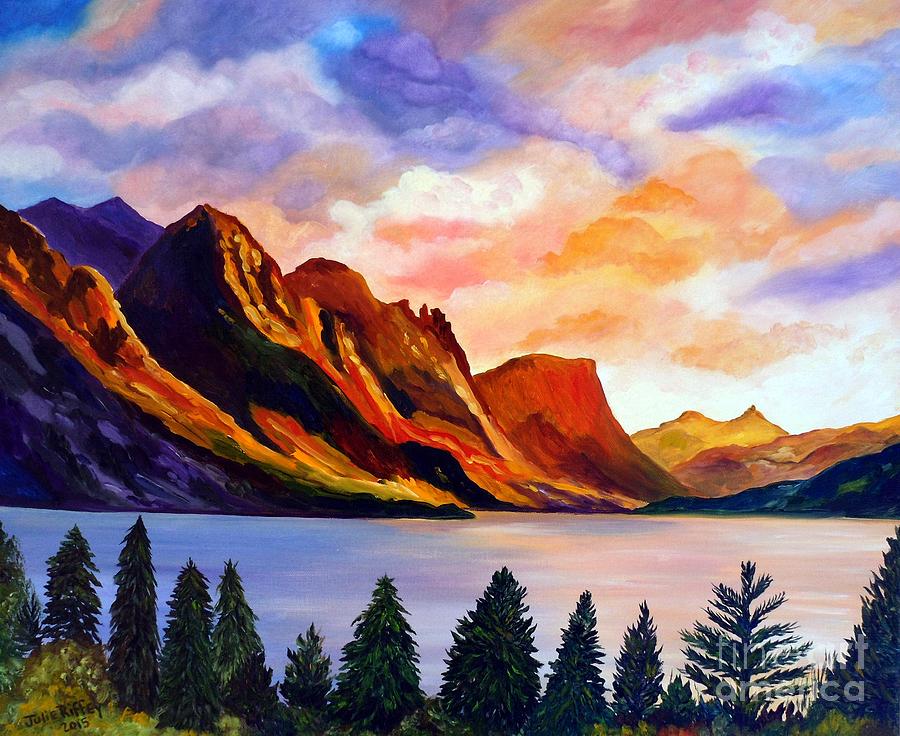 Saint Mary Lake Glacier National Park Painting by Julie Brugh Riffey