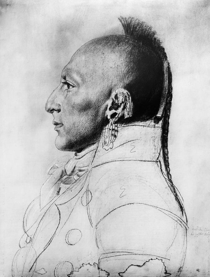 Saint-memin Osage, C1804 Drawing by Granger