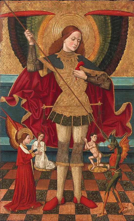 Saint Michael Weighing Souls Painting by Juan de la Abadia the Elder