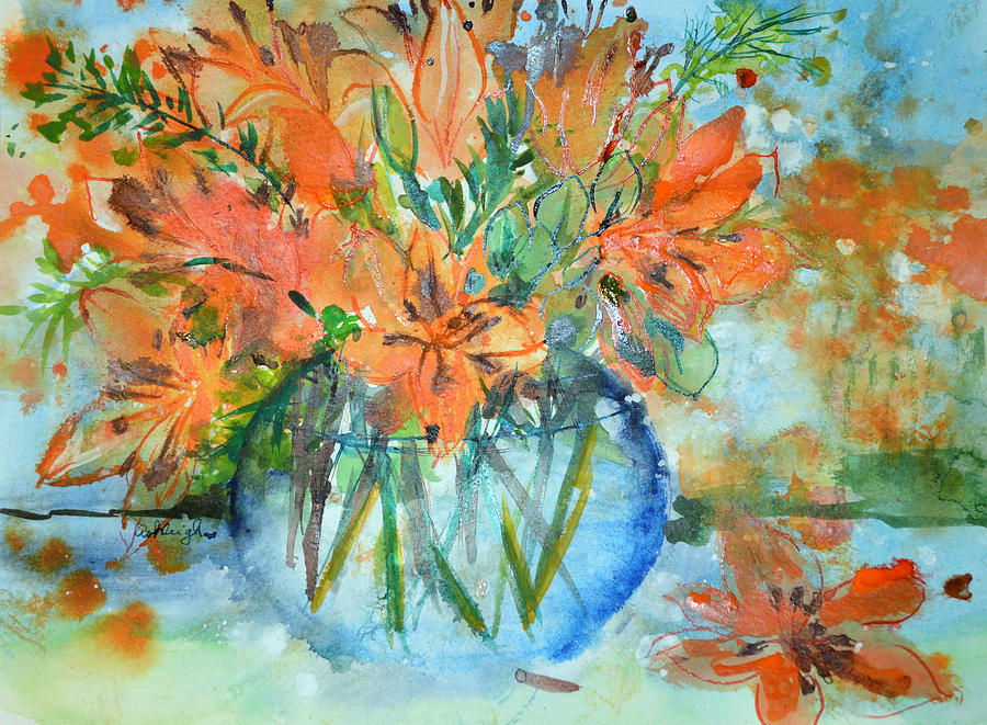Saint Monicas Flowers Painting by Ashleigh Dyan Bayer
