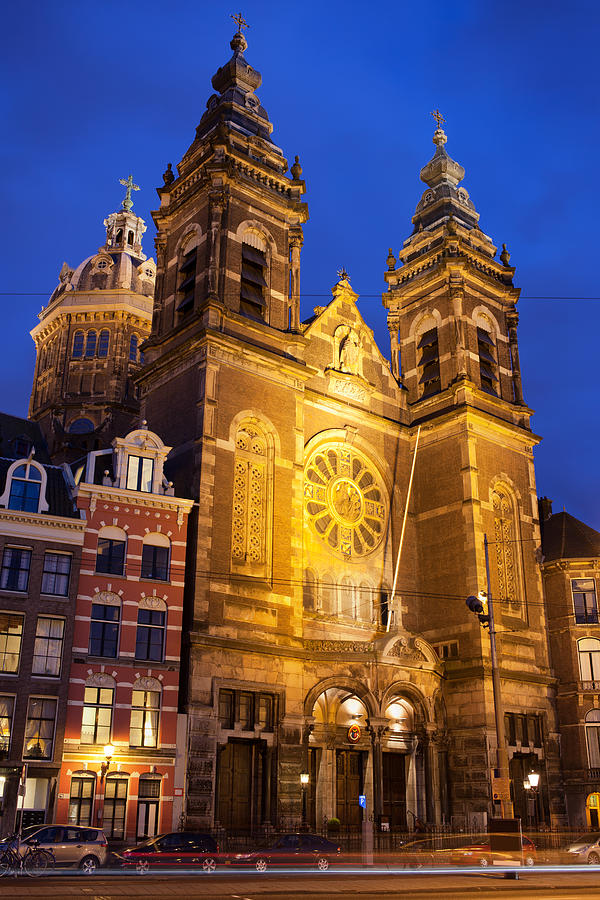 Saint Nicholas Church at Night in Amsterdam Photograph by Artur Bogacki