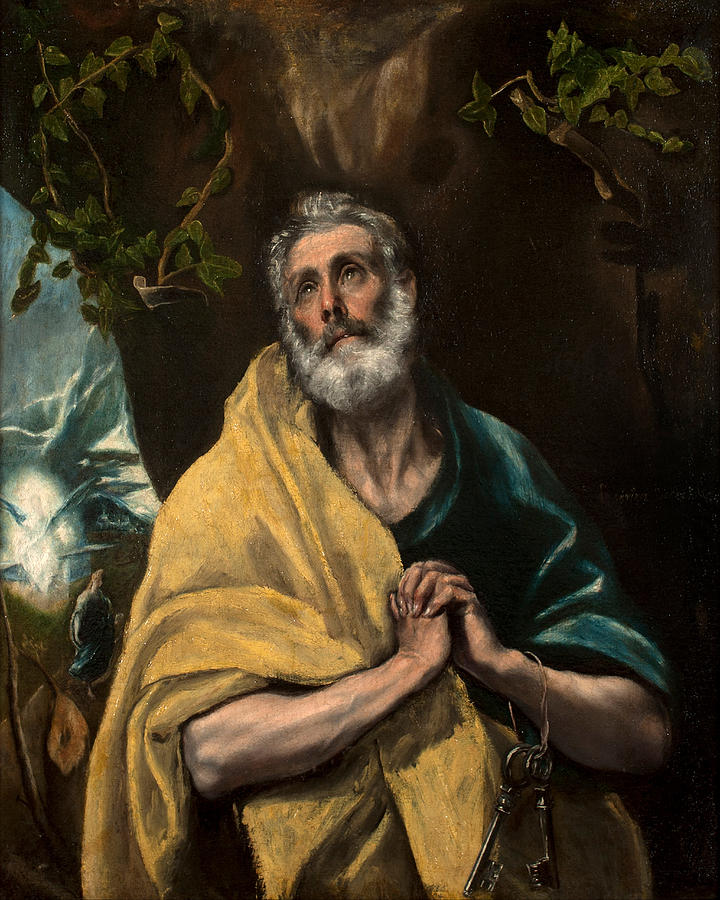 Saint Peter in Tears Painting by El Greco