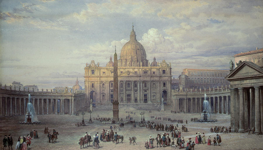City Painting - Saint Peters in Rome by Louis Haghe