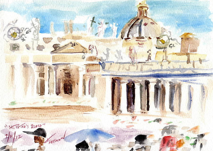 Saint Peters Rome Italy Painting by Valerie Freeman
