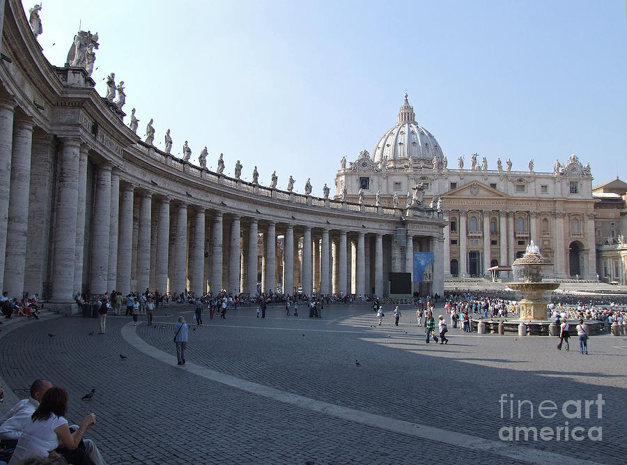 Saint Peters Square - Vatican City - Rome Photograph by Phil Banks