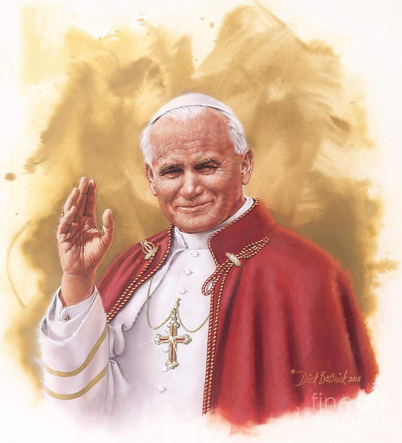 Religion Painting - Saint Pope John Paul II by Dick Bobnick