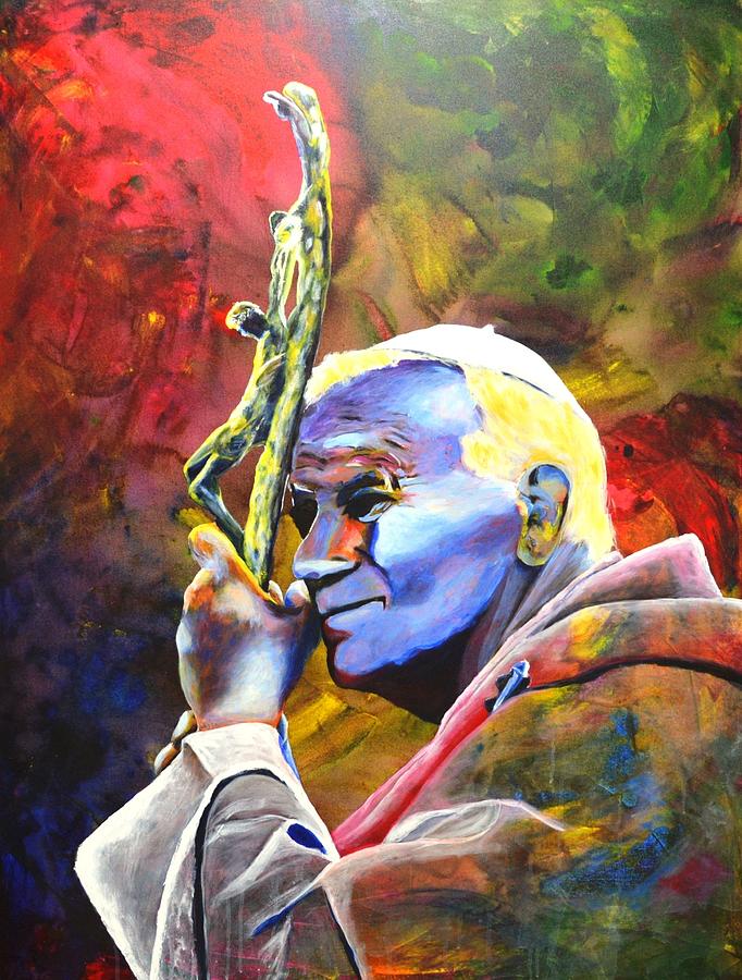 Saint Pope John Paul Ii Painting By Ri Mo