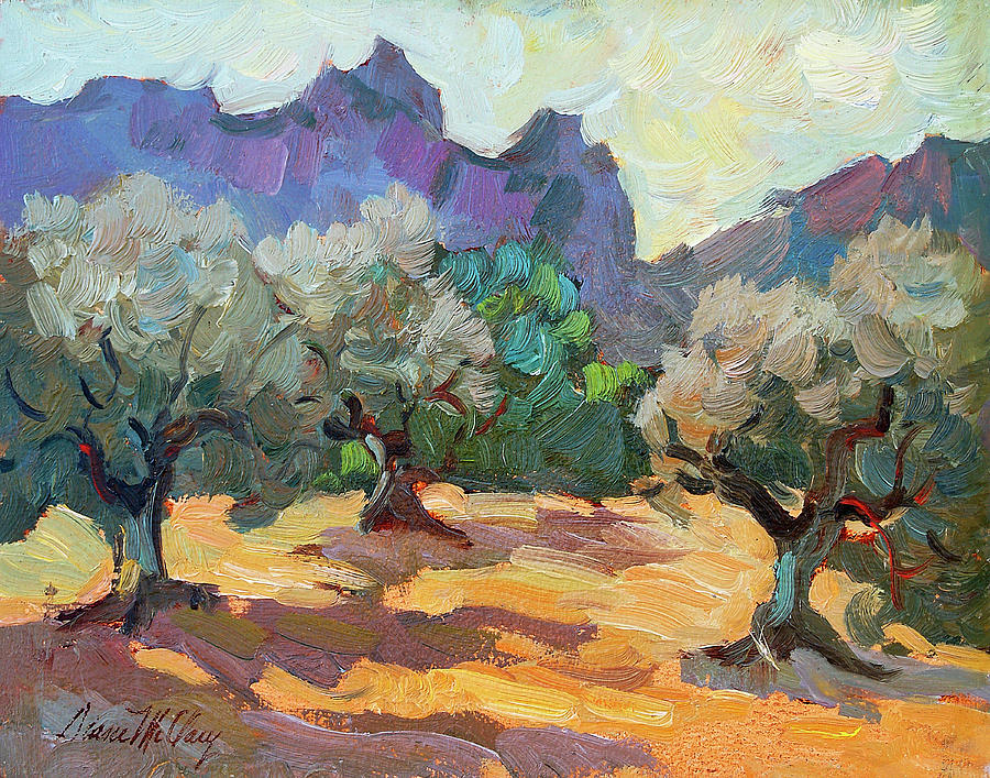 Saint Remy Olive Trees Painting by Diane McClary