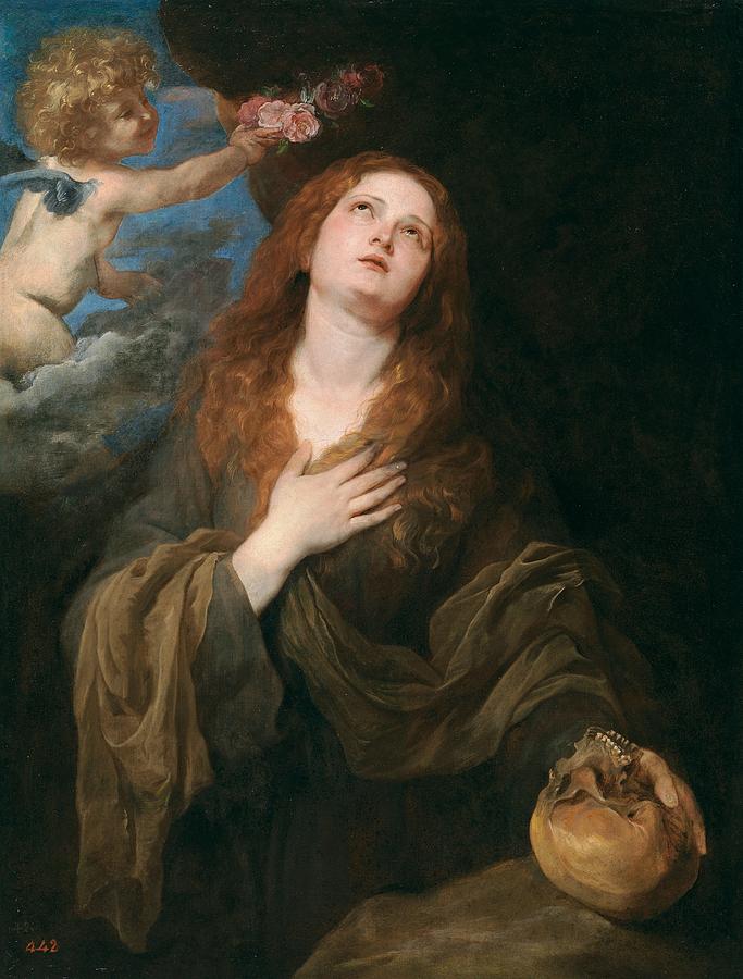 Portrait Painting - Saint Rosalie by Anthony van Dyck