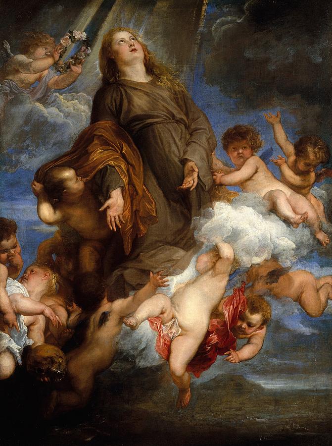 Portrait Painting - Saint Rosalie Interceding for the Plague-stricken of Palermo by Anthony van Dyck