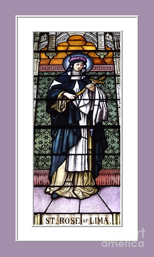 Saint Rose of Lima Stained Glass Window Photograph by Rose Santuci-Sofranko