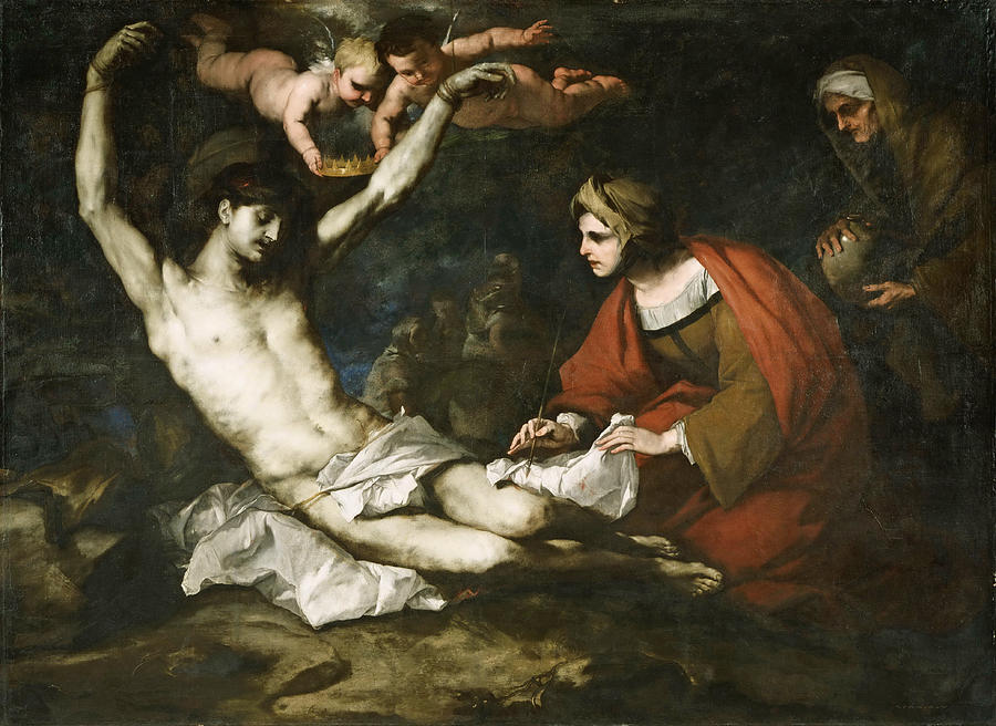 Saint Sebastian Cured by Irene Painting by Luca Giordano