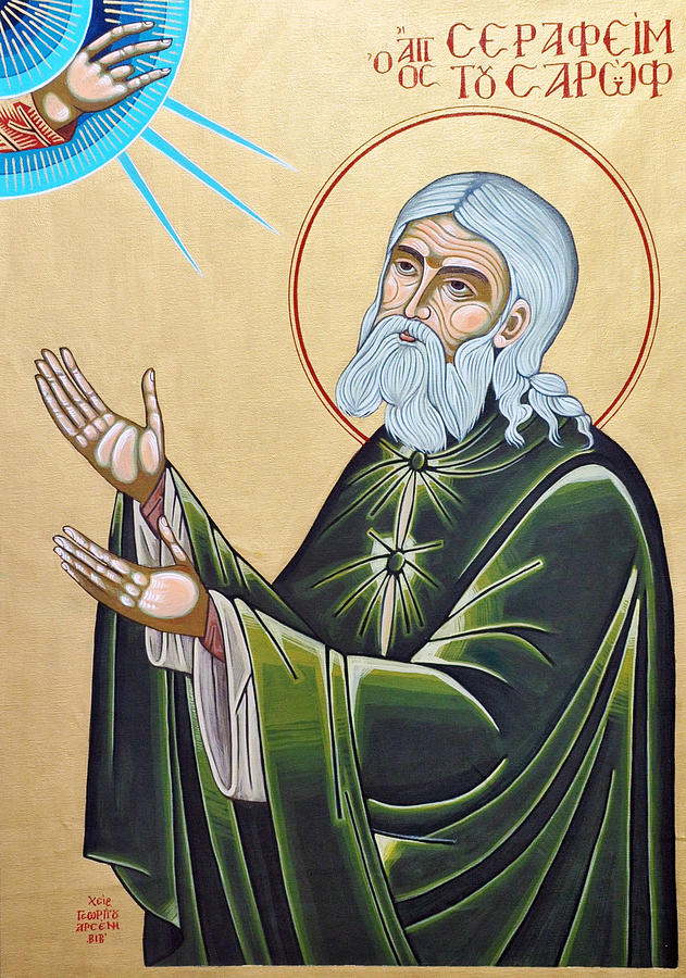 Saint Seraphim of Sarov Painting by Giorgos Arsenis