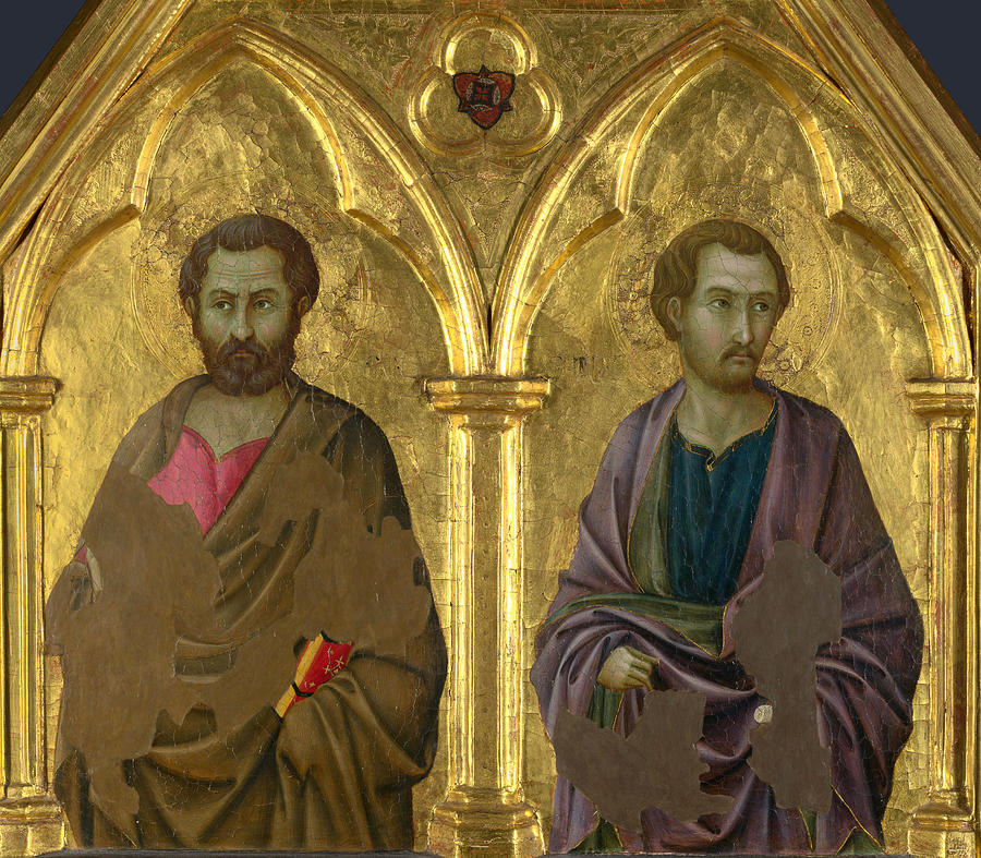 Saint Simon and Saint Thaddeus Painting by Ugolino di Nerio
