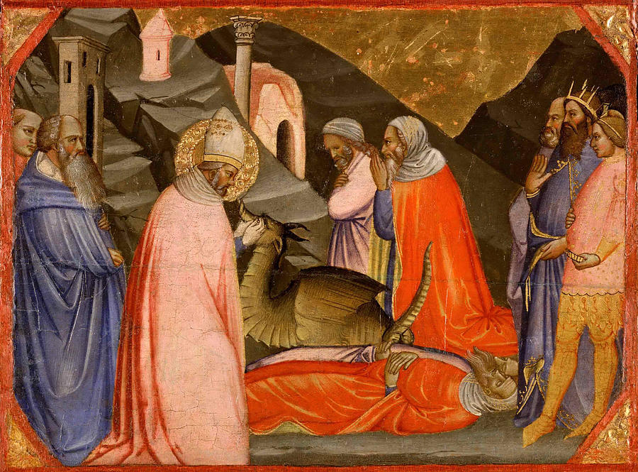 Saint Sylvester and the Dragon Painting by Agnolo Gaddi