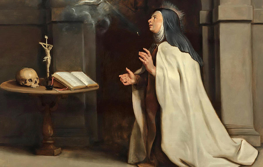 Saint Teresa of Avilas Vision of the Holy Spirit Painting by Peter Paul Rubens